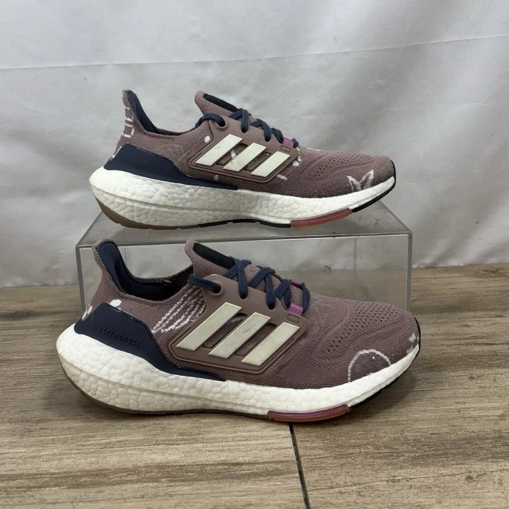 Adidas Ultraboost 22 Mauve Navy White Running Shoes GW6917 Womens 8